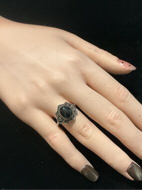 Adjust. Obsidian Ring